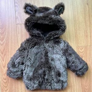 restoration hardware baby & child faux fur teddy bear jacket 6m